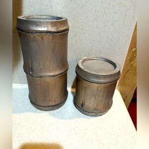 Bamboo rustic candle pillars